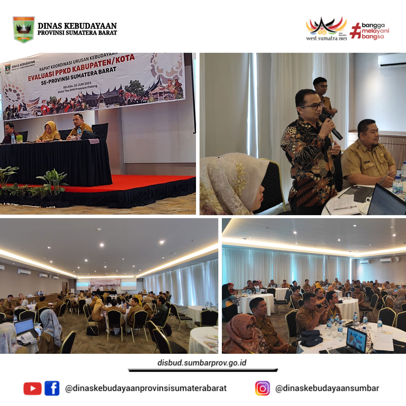 Rapat Koordinasi Evaluasi PPKD Kabupaten / Kota 20 Juni 2023 Bersama Dinas Yang Membidangi Urusan Kebudayaan Di Pemerintah Se-Provinsi Sumatera Barat